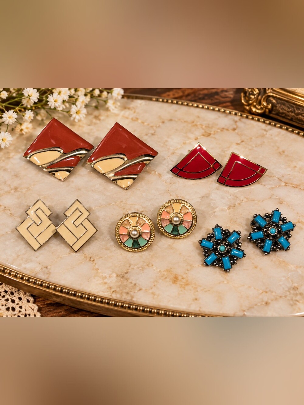 Vintage Trifari & Costume Jewelry Earrings Lot — Vintage Earrings ✨